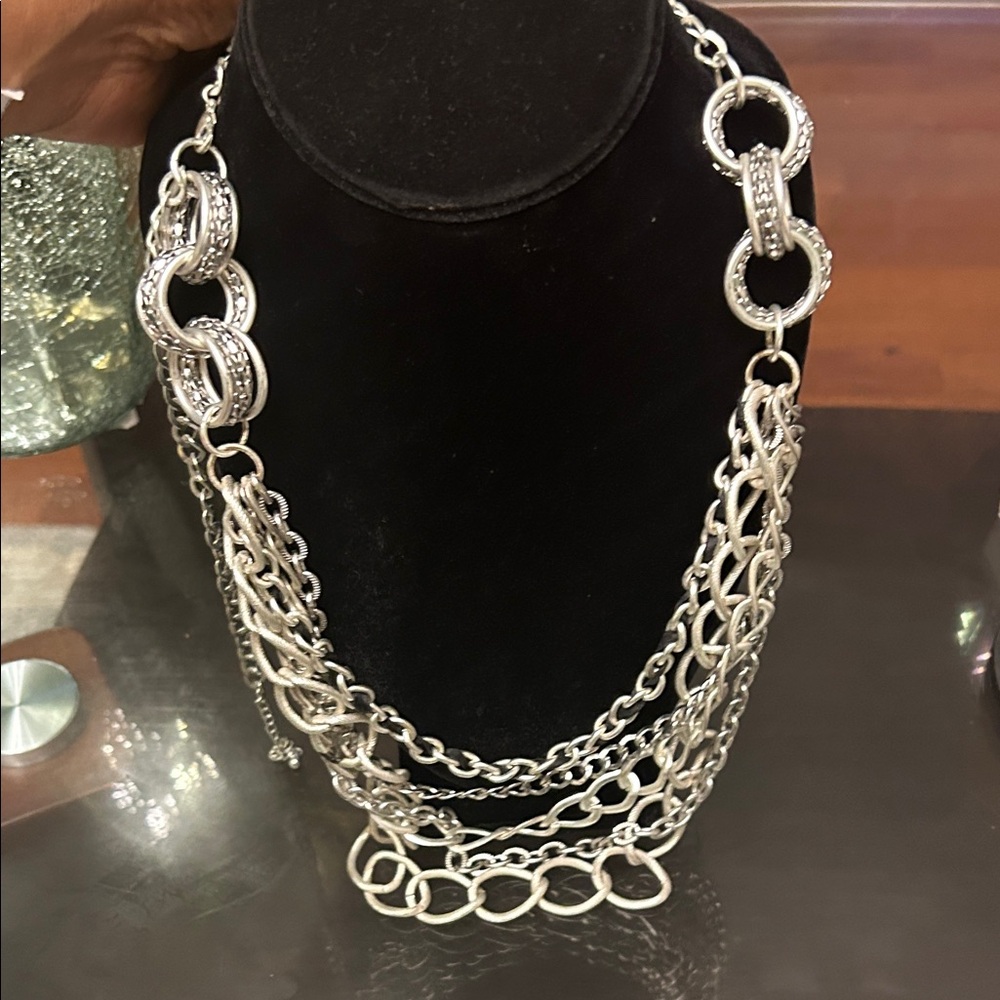 Silver 5 tiered necklace